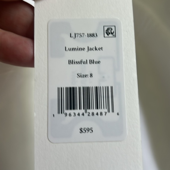 NWT LoveShackFancy Linen Lumine Blue Blazer Jacket Sz 8 AUTHENTIC CLASSIC BOWS - Picture 10 of 12